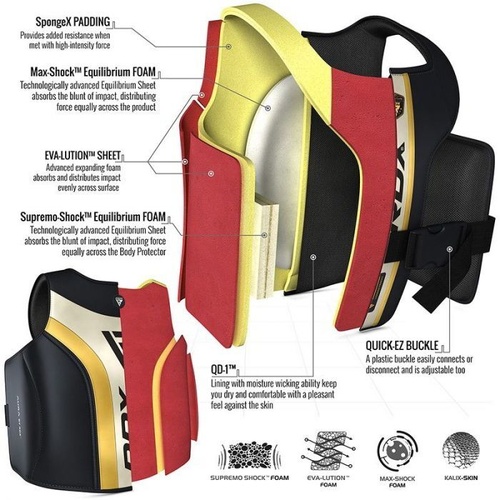 RDX - T17 Aura Body Protector/Trainer's Vest - Gold