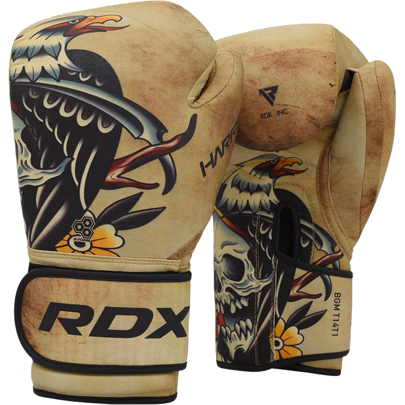 RDX - T14 Harrier Tattoo Boxing Gloves - 12oz