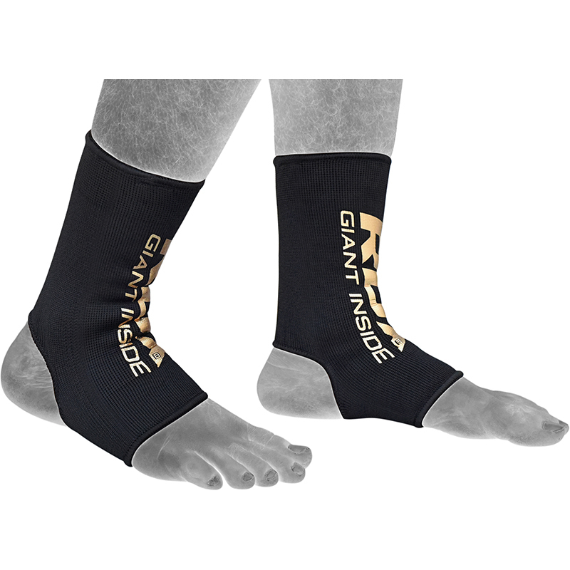 RDX - Ankle Guards - Black/Gold - Extra Large